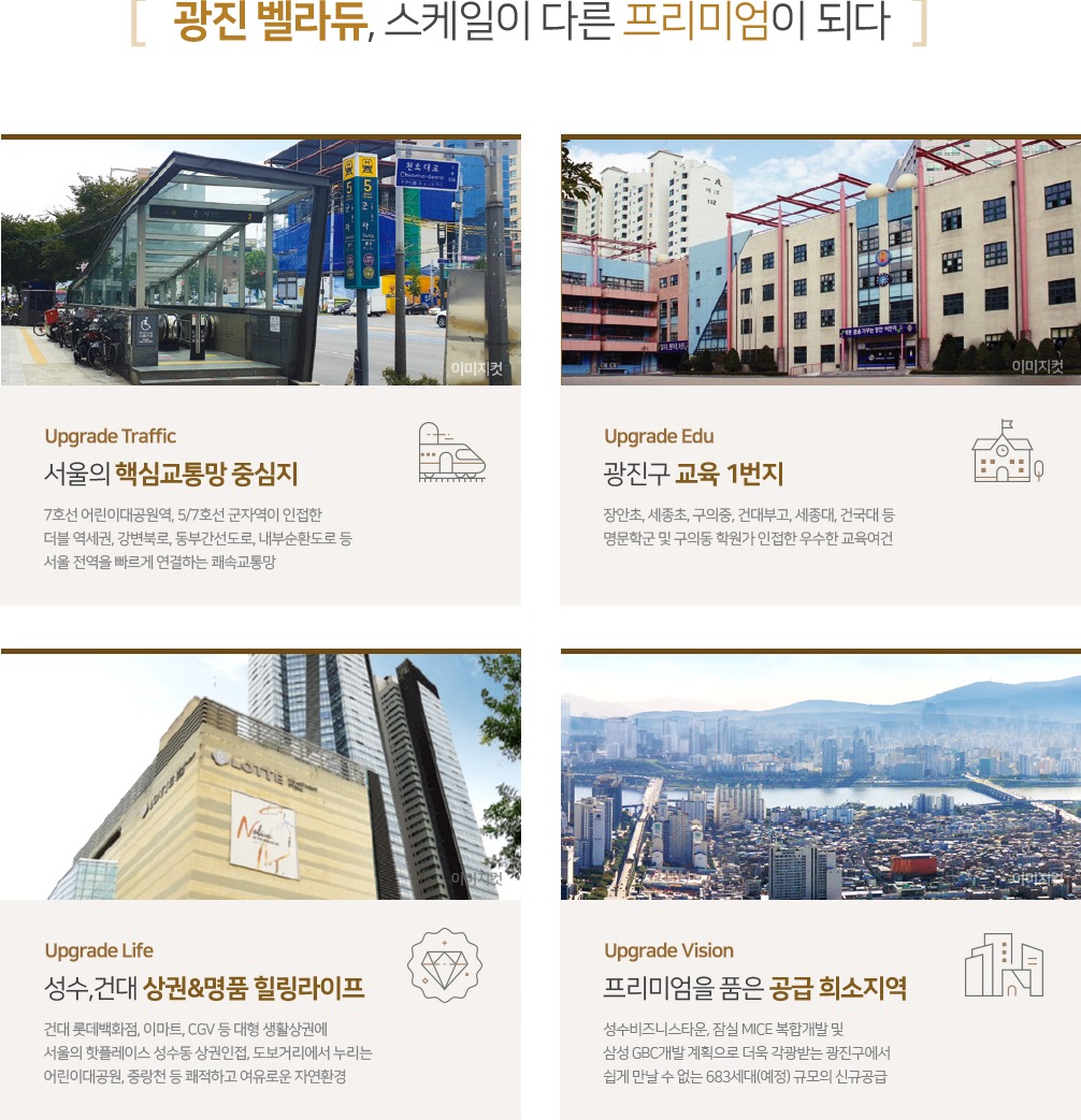 광진 벨라듀 프리미엄 입지 · 교육 · 라이프 · 비전